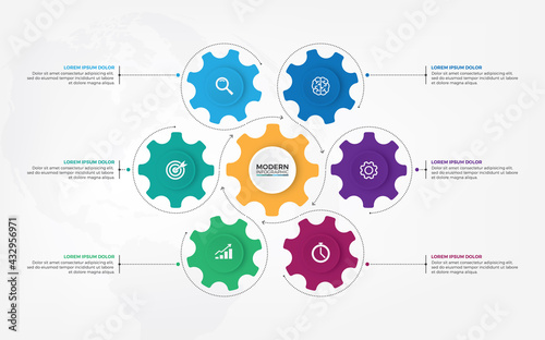 Business mechanism Info graphic design template with icons and options or steps. Can be used for process diagram, presentations, work flow layout, banner, flow chart, info graph. white background