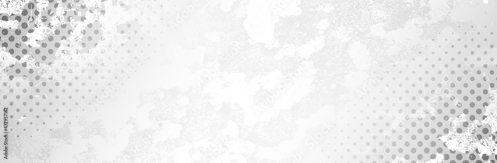 Abstract White Gray background. Grunge texture. Halftone pattern. Vector illustration
