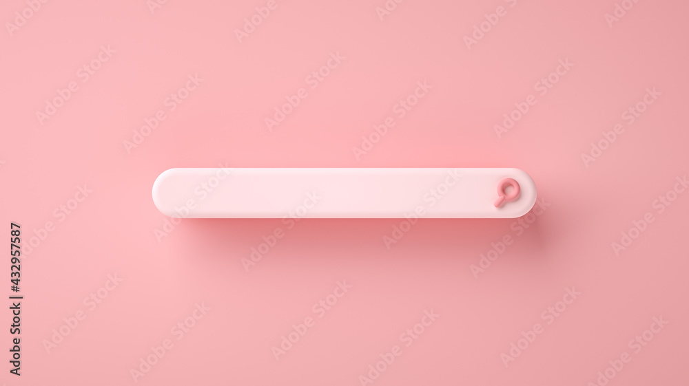 Modern and minimal blank search bar on pink background. 3d rendering Modern and minimal blank search bar on pink background. 3d rendering