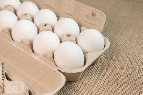 Eggs on the brown background