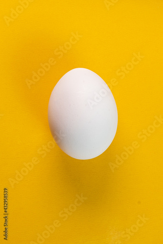 Egg on the yellow background