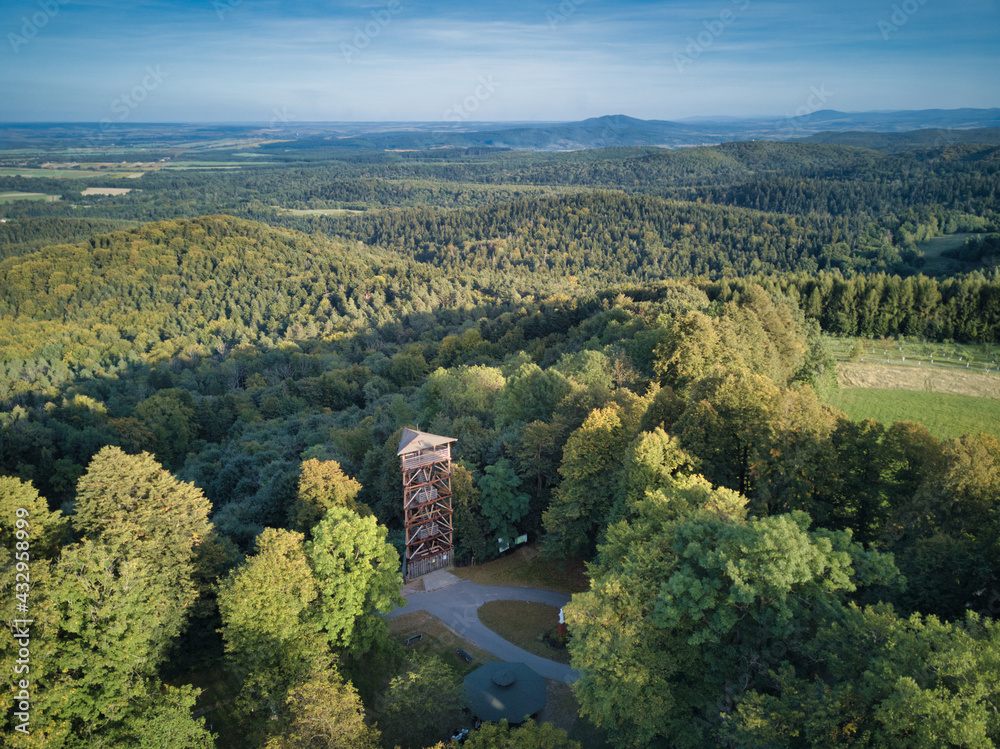 Observation Tower in Poland - green mountains