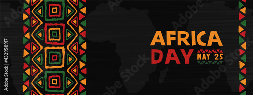 Africa Day may 25 colorful ethnic tribal art banner photo