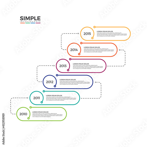Presentation business infographic template. Minimalist vertical timeline infographic vector. Chronologie infographic template. Simple and colorful infographic design. isolated on white background