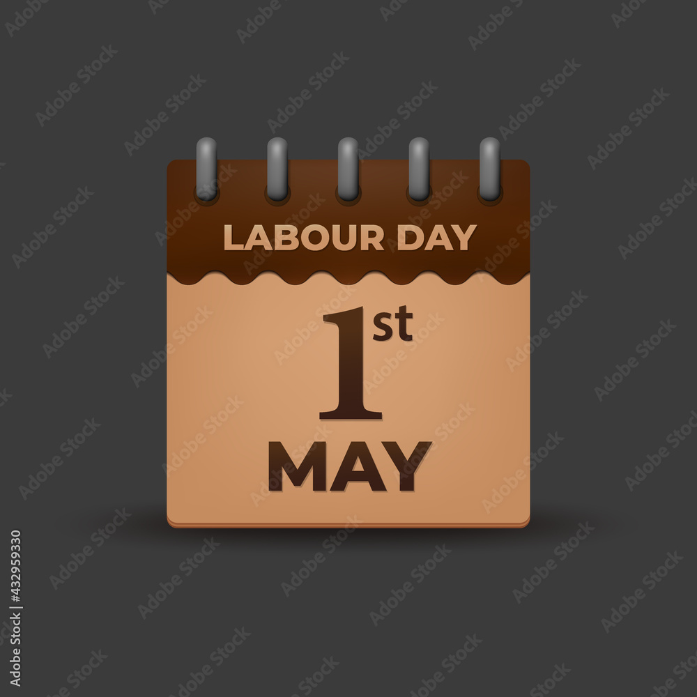 Labour Day on 1st May Calendar. Vector Illustration