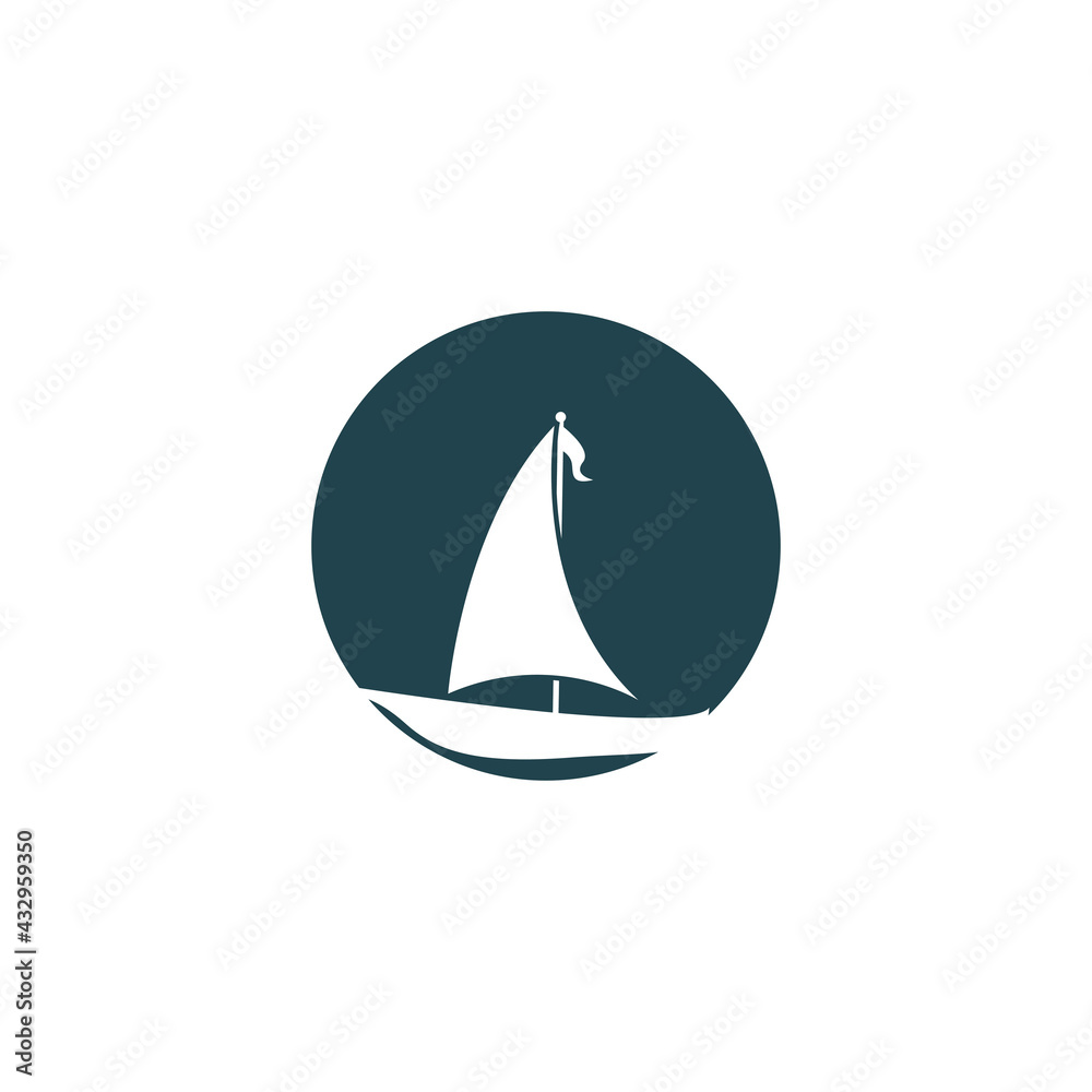 Asian Traditional Sailboat symbol design logo Asian Traditional Sailboat symbol design logo