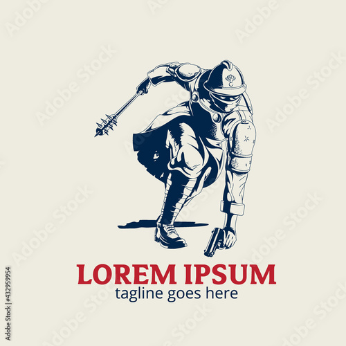 Soldier vector illustration. can be used as poster, design element, t-shirt or any other purpose.