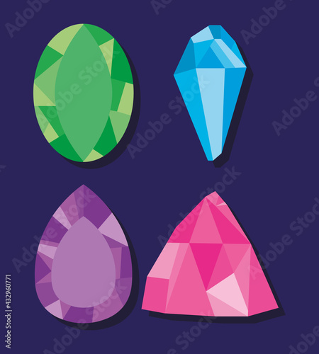 gemstones icon set