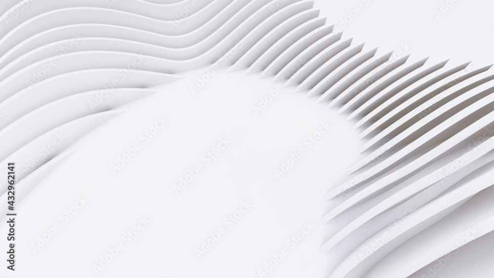 Abstract Curved Shapes. White Circular Background. Abstract Curved Shapes. White Circular Background.
