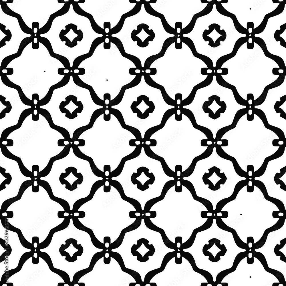 Naklejka premium Geometric vector pattern with Black and white colors. Seamless abstract ornament for wallpapers and backgrounds.