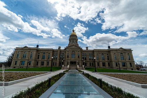 Wyoming State Capitol Building in Cheyenne, WY on a bright sunny spring day photo