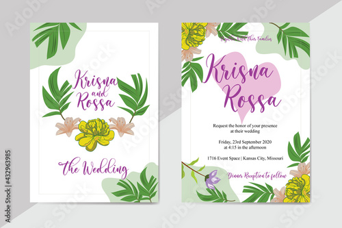 Foliage Wedding Invitation Template