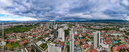 Beautiful aerial view of the city of San Jose Costa Rica and is Park La Sabana