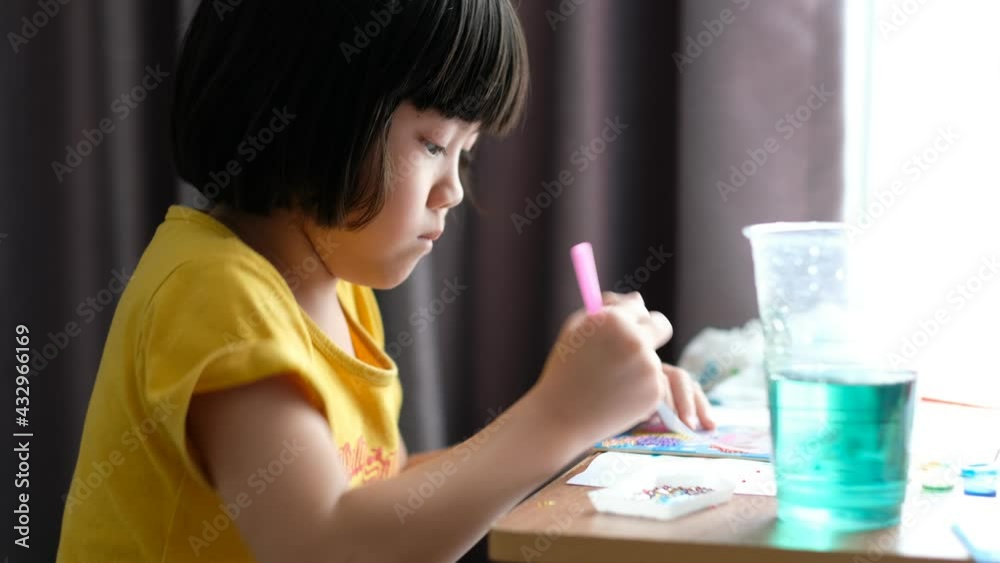 kid is painting color, education concept
kid is painting color, education concept
