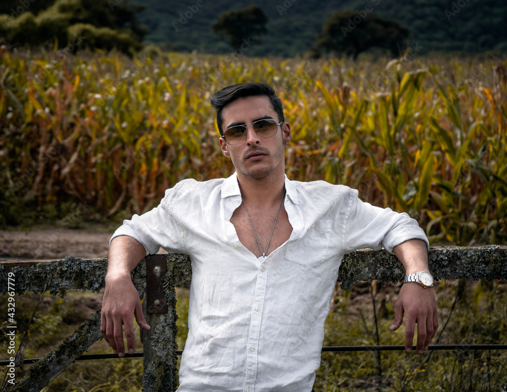 Fototapeta premium man in the field