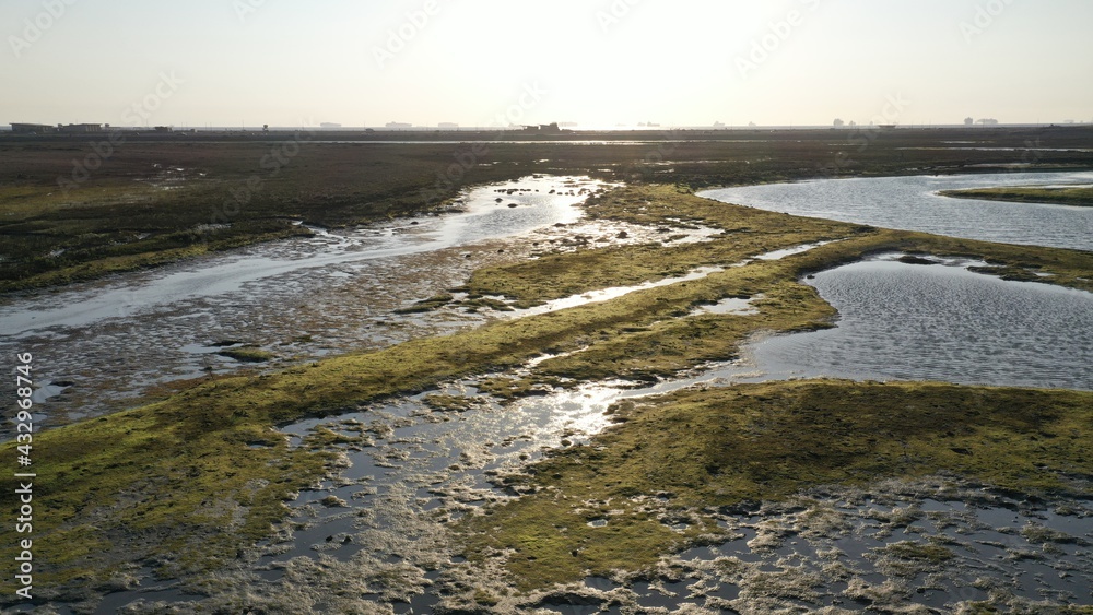 View of the Bolsa Chica Wetlands in Orange County, California 