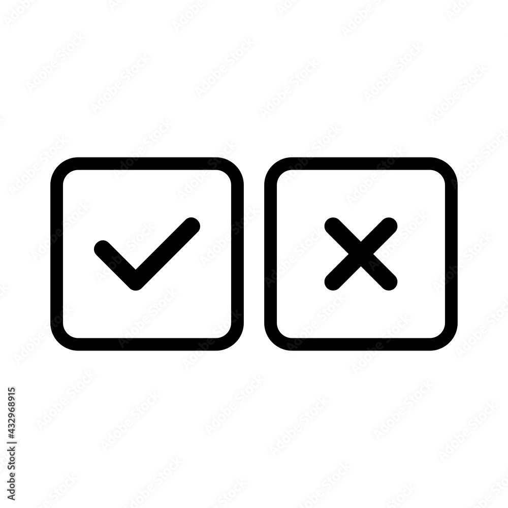 check mark and cross mark icon vector sign symbol check mark and cross mark icon vector sign symbol