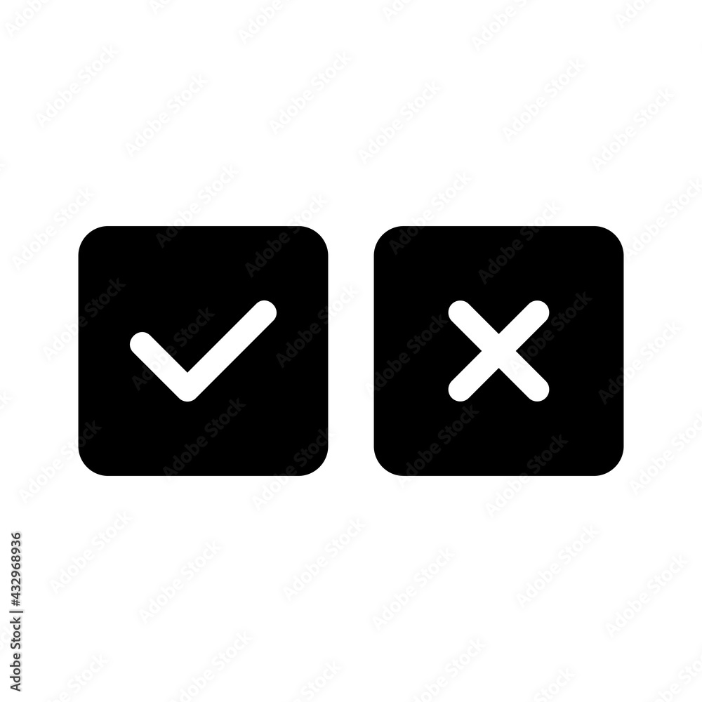 check mark and cross mark icon vector sign symbol check mark and cross mark icon vector sign symbol