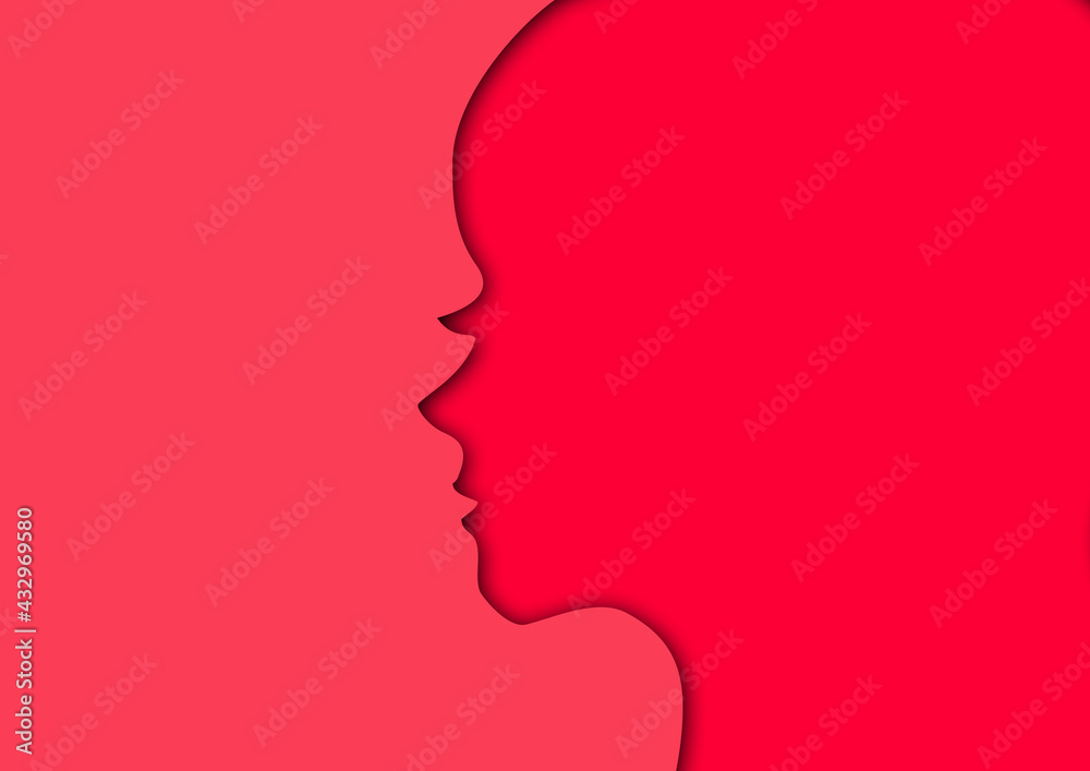 抽象的な女性の横顔のイラスト