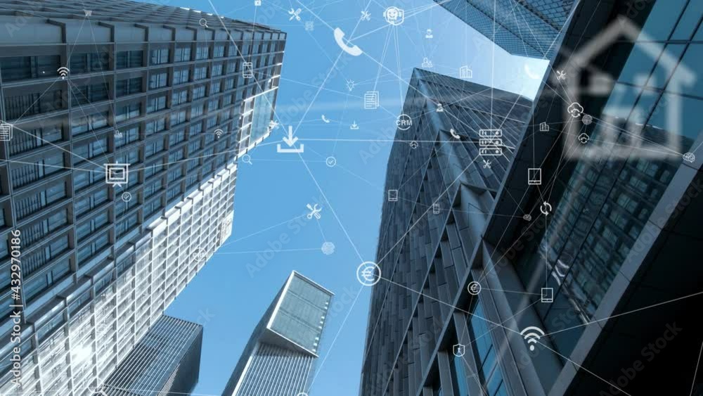  Futuristic network concept, city Technology
