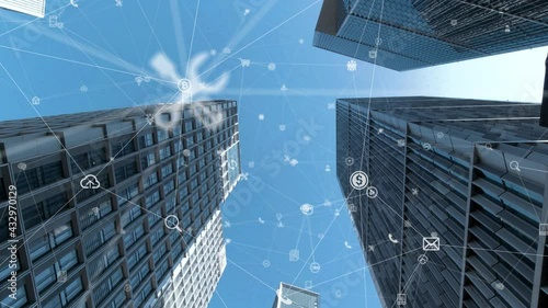  Futuristic network concept, city Technology