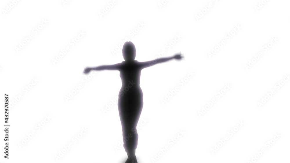 3D Animation Silhouette Hip Hop Dancer In Lighting Stage 3D Animation Silhouette Hip Hop Dancer In Lighting Stage