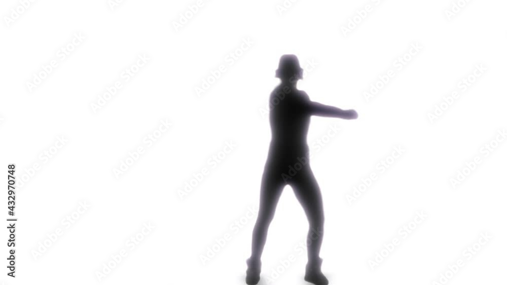 3D Animation Silhouette Hip Hop Dancer In Lighting Stage 3D Animation Silhouette Hip Hop Dancer In Lighting Stage