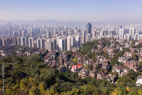 Aerial view of Chongqing residential area during the day photo