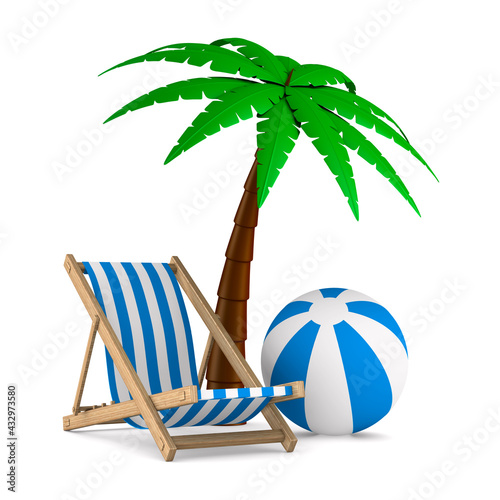 chaise lounge and palm tree...