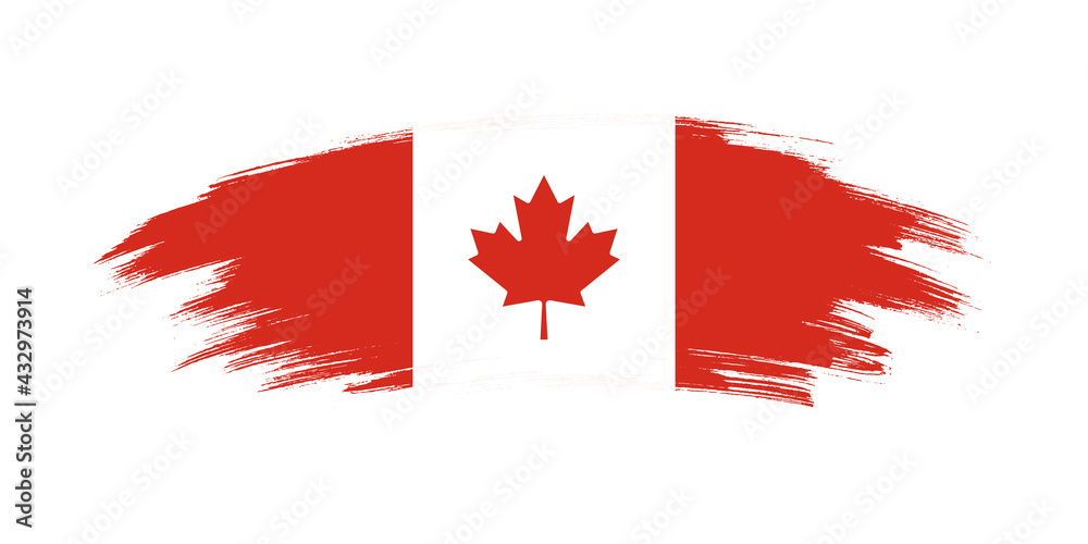 Artistic grunge brush flag of Canada isolated on white background Artistic grunge brush flag of Canada isolated on white background