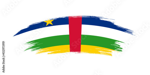 Artistic grunge brush flag of Central African Republic isolated on white background
