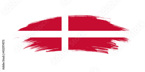 Artistic grunge brush flag of Denmark isolated on white background