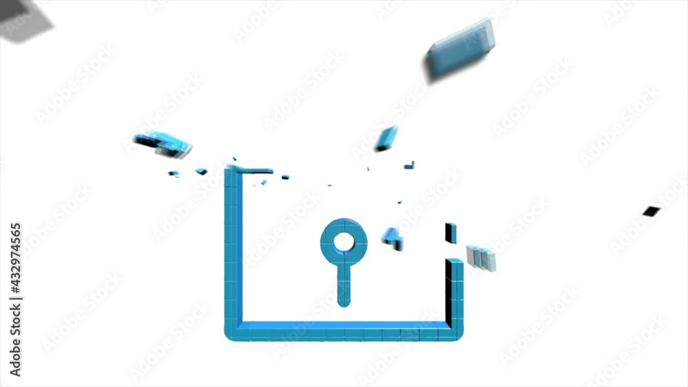 Cyber security 3D pixel icon with shield and check mark. Security concept. Motion graphics. Cyber security 3D pixel icon with shield and check mark. Security concept. Motion graphics.