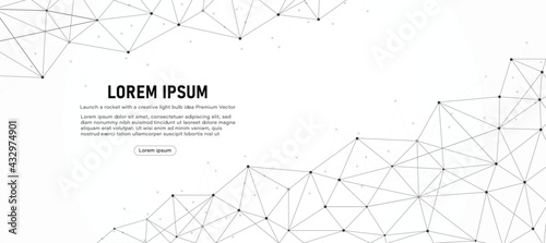 low poly global connection vector banner design with line and dots Abstract geometric digital background