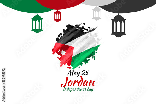 May 25 Kingdom of Jordan Independence Day vector illustration. Suitable for greeting card, poster and banner.