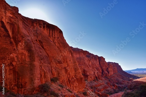 Padre Canyon, Snow Canyon State Park, Saddleback Tuacahn desert hiking trail landscape panorama views, Cliffs National Conservation Area Wilderness, St George, Utah, United States. USA. © Jeremy