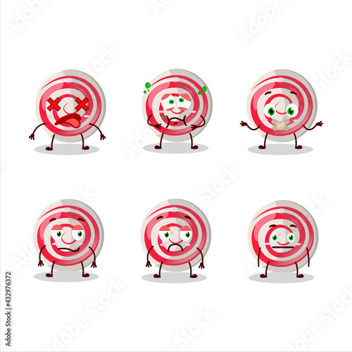 Spiral white candy cartoon character with nope expression