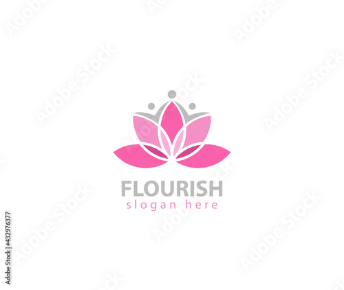 Lotus flourish people logo	
