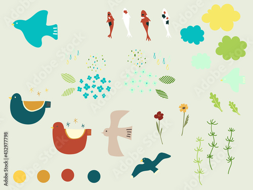 いろんな生き物のイラストセット