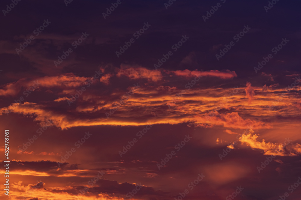 purple and orange sky after sunset
