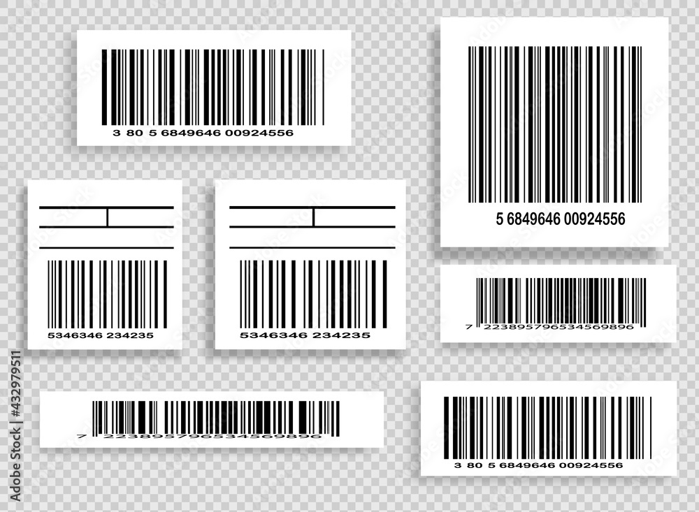 Barcode isolated on transparent background. Vector icon