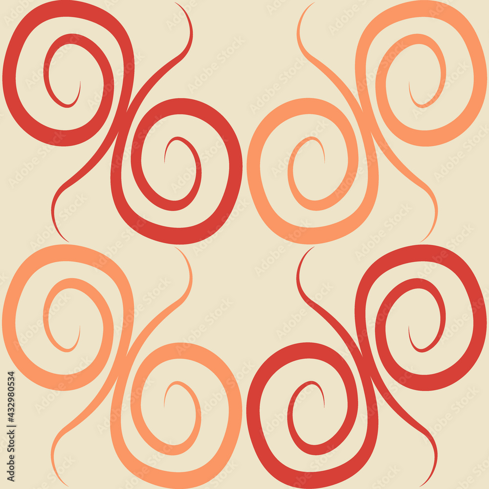Seamless texture, pattern on a square background - colored curls. Abstraction. Seamless texture, pattern on a square background - colored curls. Abstraction.