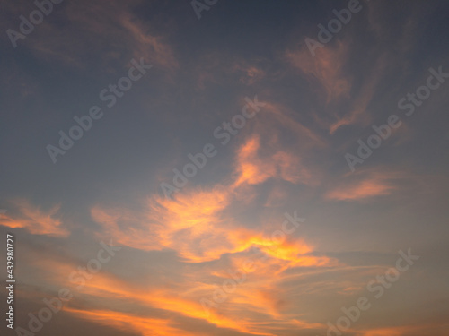 dramatic sunset sky and clouds © kwanruan