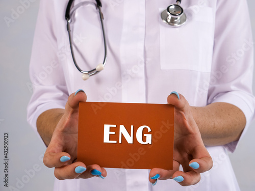 Healthcare concept about ENG Electronystagmography with phrase on the piece of paper. photo