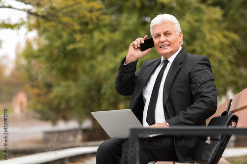 Senior businessman working ...