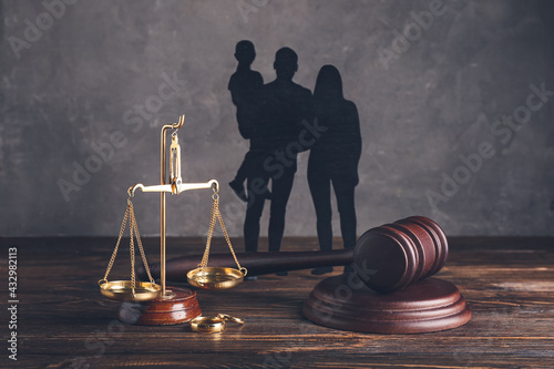 Family figures with judge's...