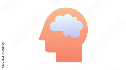 thought imagination brain intellect single isolated icon with smooth style