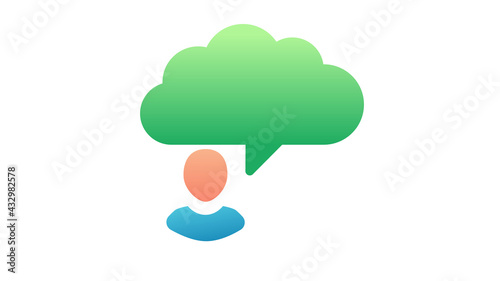 chart imagine thought single isolated icon with smooth style