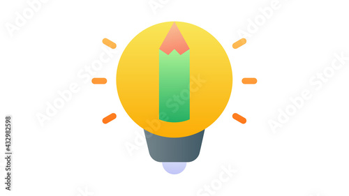 innovation light pen create single isolated icon with smooth style