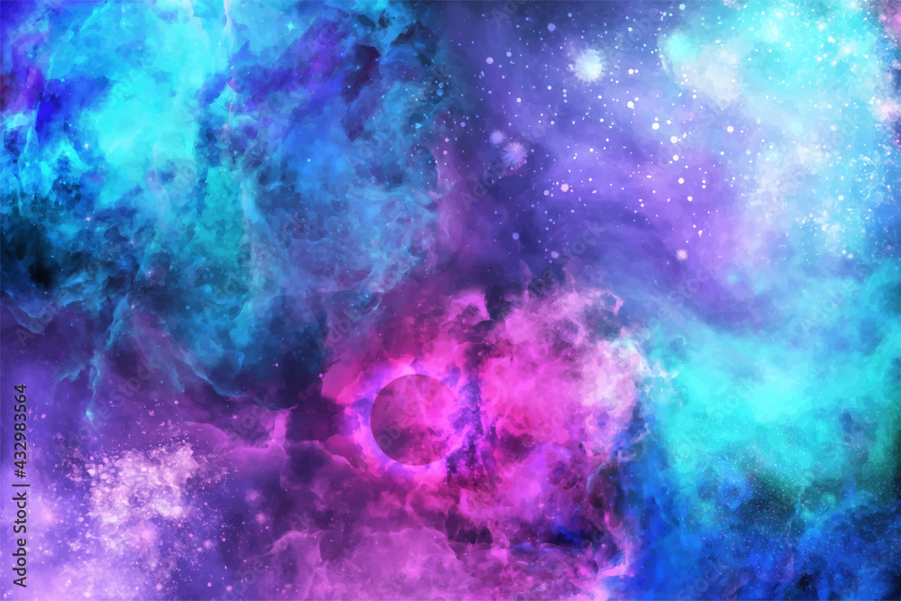 Space Abstract Galaxy Background design. Vector illustration.